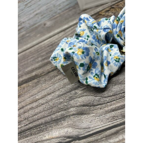 Lot Of 3 Celine Logo Triomphe Scrunchies Hair Band Silk Multicolor - Picture 5 of 5